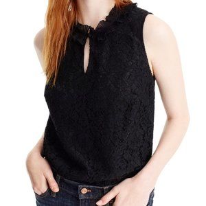 J. Crew Lace Ruffle Neck Top